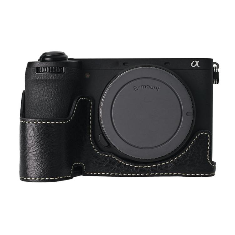 For Sony ILCE-6700 / A6700 Litchi Texture PU Leather Camera Half Case Base(Black) - free shipping - PMC TechLife - Order now!