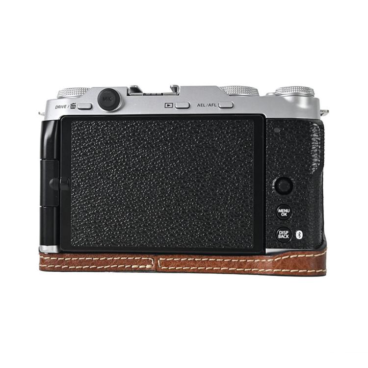 For FUJIFILM X-M5 Litchi Texture PU Leather Camera Half Case Base(Coffee) - free shipping - PMC TechLife - Order now!