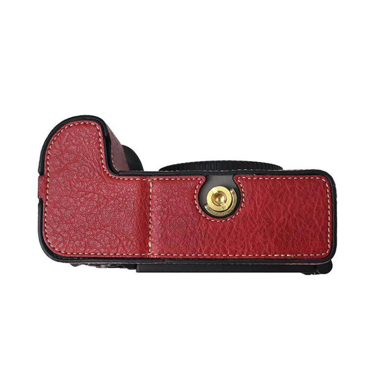 For Nikon Z6III Litchi Texture PU Leather Camera Half Case Base(Wine Red) - free shipping - PMC TechLife - Order now!