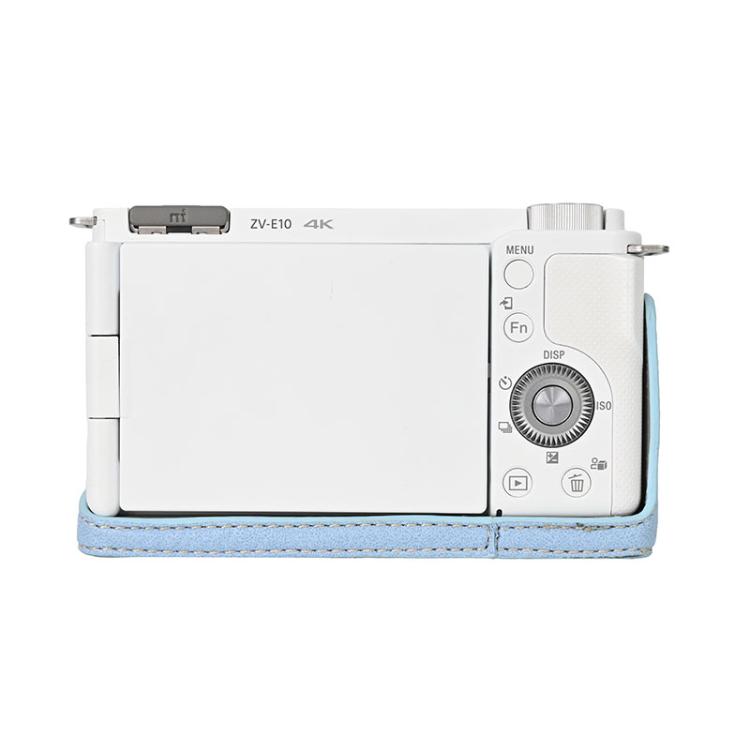 For Sony ZV-E10 Litchi Texture PU Leather Camera Half Case Base(Blue) - free shipping - PMC TechLife - Order now!