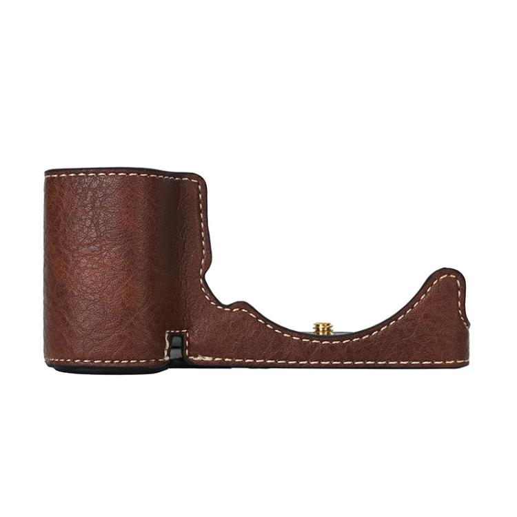 For Sony ZV-E10 Litchi Texture PU Leather Camera Half Case Base(Coffee) - free shipping - PMC TechLife - Order now!