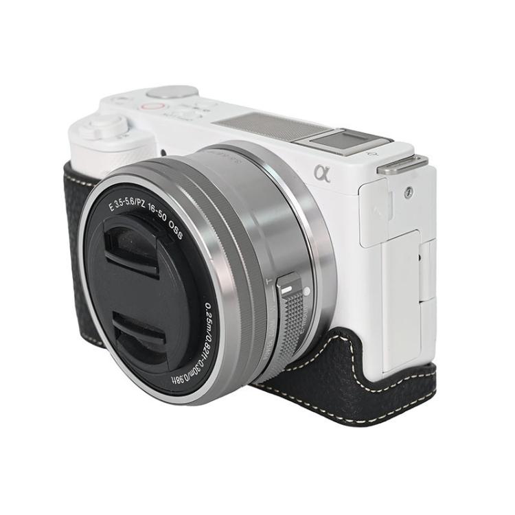 For Sony ZV-E10 Litchi Texture PU Leather Camera Half Case Base(Black) - free shipping - PMC TechLife - Order now!