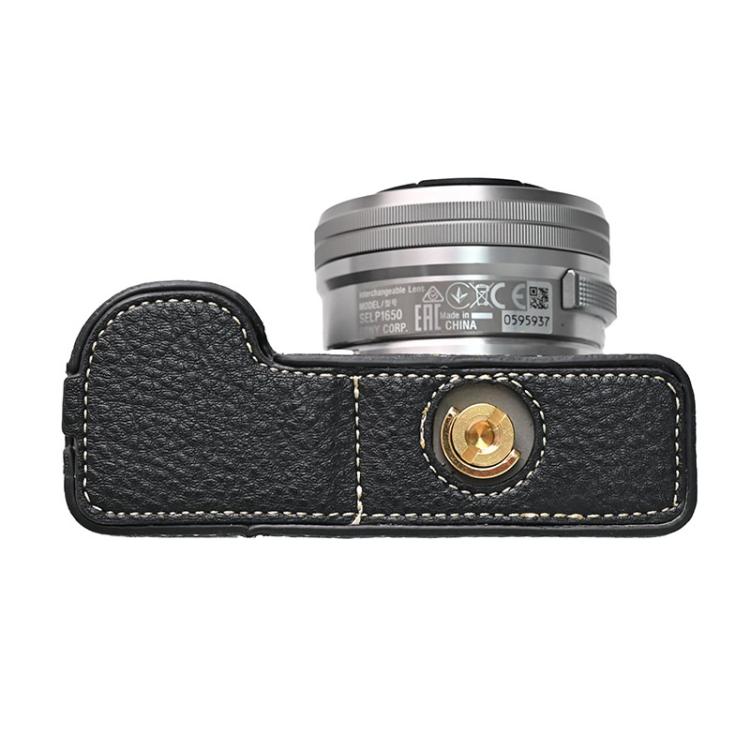 For Sony ZV-E10 Litchi Texture PU Leather Camera Half Case Base(Black) - free shipping - PMC TechLife - Order now!