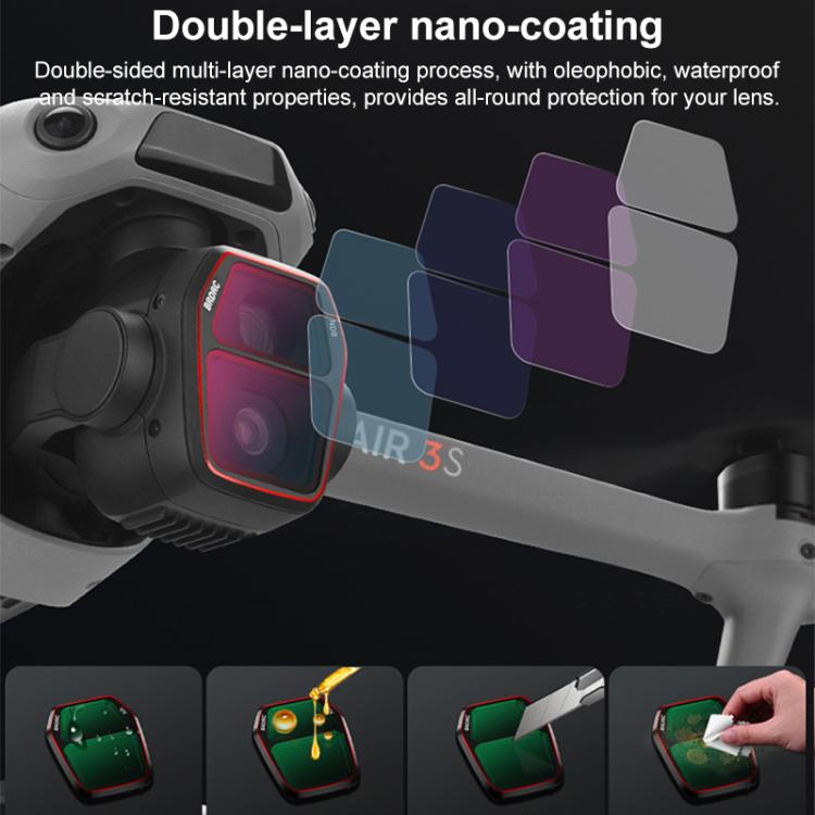 For DJI Air 3S BRDRC Camera Lens Filter, Filter:ND8 - free shipping - PMC TechLife - Order now!
