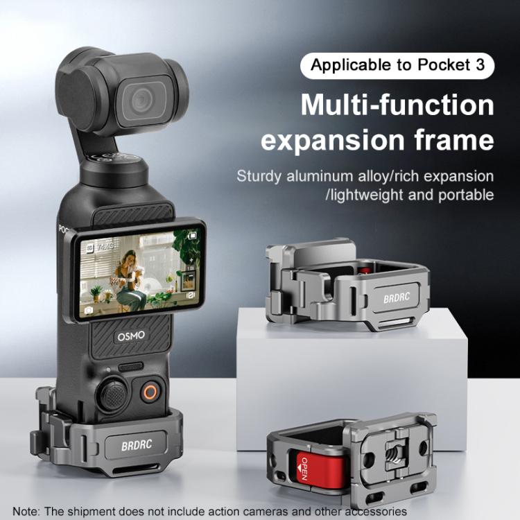 For DJI Osmo Pocket 3 BRDRC Quick Assembly Multi-function Cold Shoe Extension Mount(Dark Grey) - free shipping - PMC TechLife - Order now!