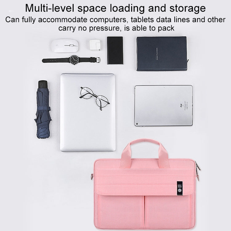 ST08 Handheld Briefcase Carrying Storage Bag without Shoulder Strap for 14.1 inch Laptop(Grey) - 14.1 inch by PMC Jewellery | Online Shopping South Africa | PMC Jewellery | Buy Now Pay Later Mobicred