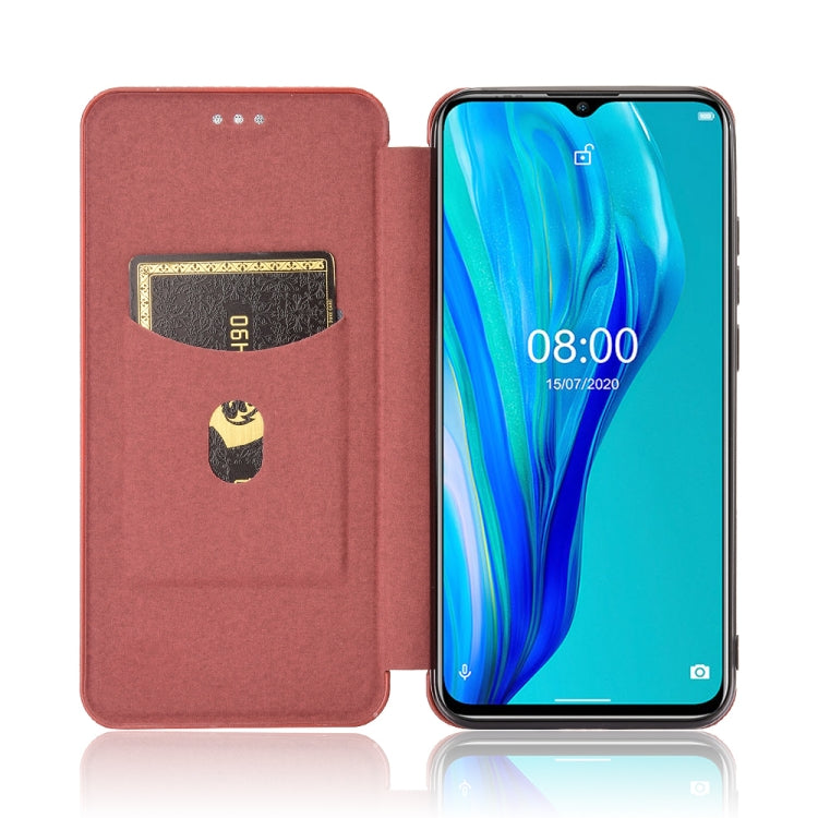 For Ulefone Note 9P Carbon Fiber Texture Horizontal Flip TPU + PC + PU Leather Case with Card Slot(Brown) - Ulefone Cases by PMC Jewellery | Online Shopping South Africa | PMC Jewellery | Buy Now Pay Later Mobicred