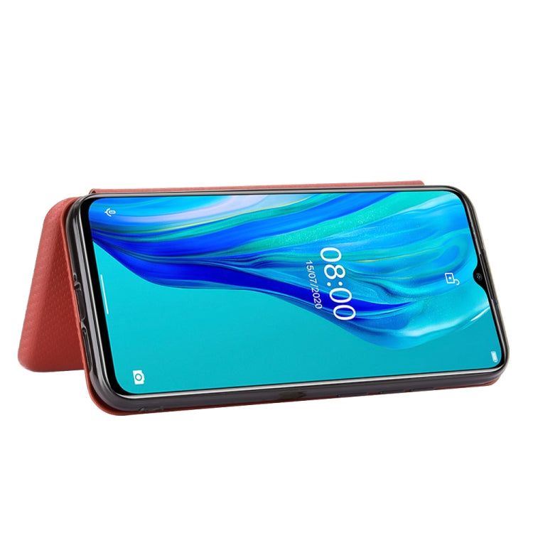 For Ulefone Note 9P Carbon Fiber Texture Horizontal Flip TPU + PC + PU Leather Case with Card Slot(Brown) - Ulefone Cases by PMC Jewellery | Online Shopping South Africa | PMC Jewellery | Buy Now Pay Later Mobicred