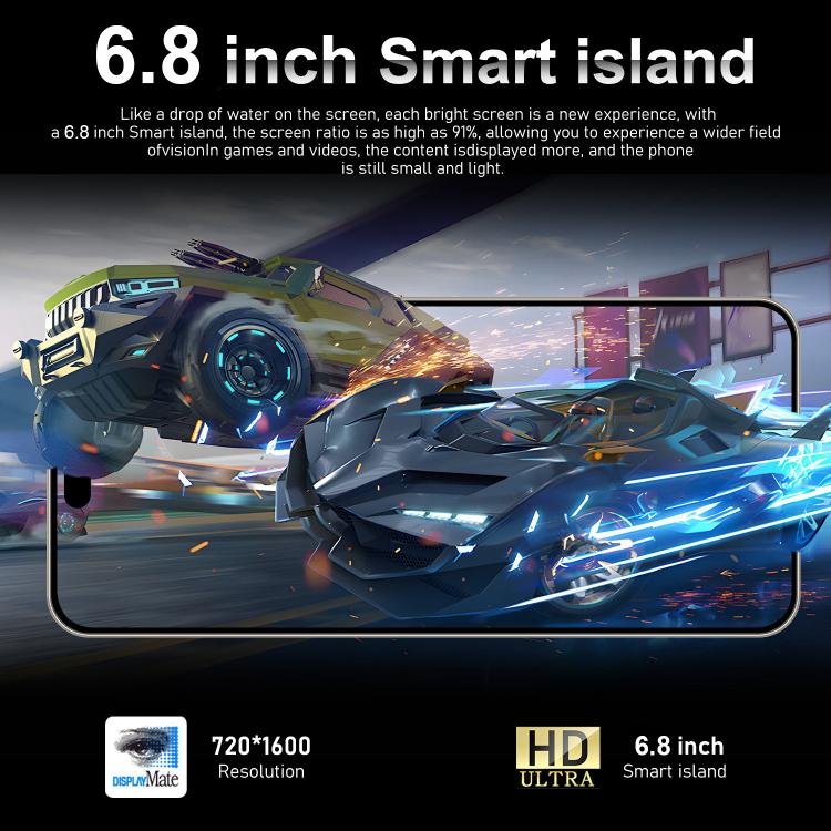 I16 Pro Max / VD1, 3GB+32GB, 6.8 inch Android 10 MTK6753 Octa Core, Network: 4G, Dual SIM, Plug:US Plug(Blue) - free shipping - PMc TechLife - Order now!