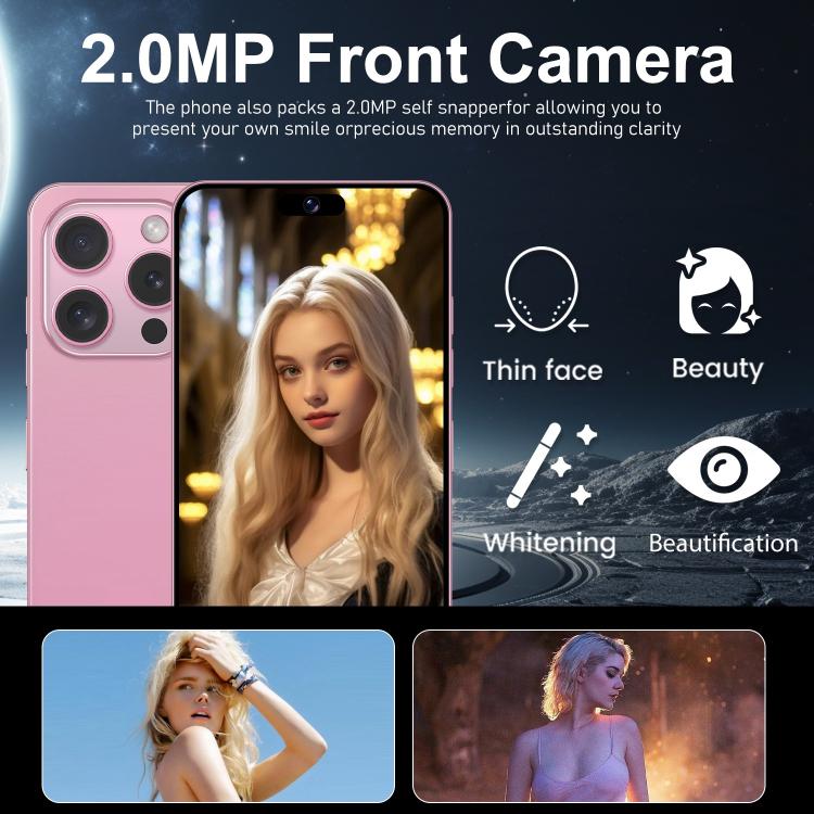 I16 Pro Max / VD1, 3GB+32GB, 6.8 inch Android 10 MTK6753 Octa Core, Network: 4G, Dual SIM, Plug:EU Plug(White) - free shipping - PMc TechLife - Order now!