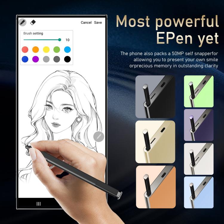 S24 Ultra / S7, 4GB+128GB, 6.75 inch Android 10 MTK6750 Octa Core, Network: 4G, Dual SIM, Plug:EU Plug(Black) - free shipping - PMc TechLife - Order now!
