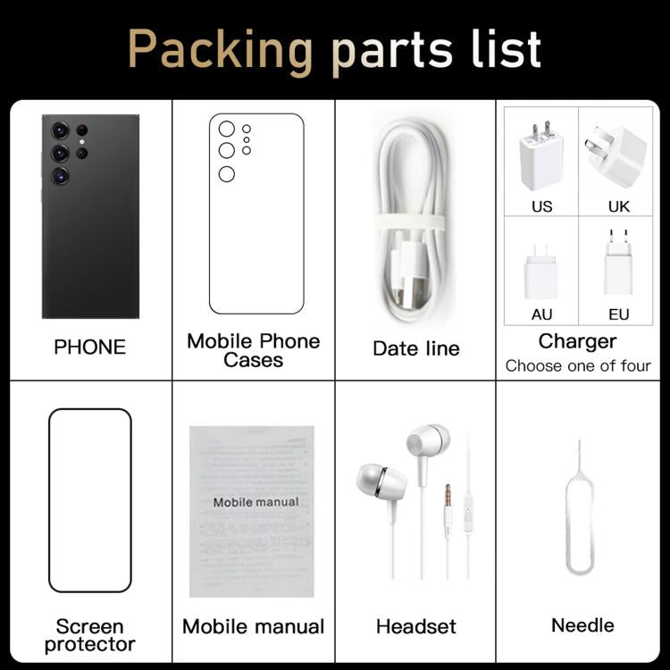 S24 Ultra / S7, 4GB+128GB, 6.75 inch Android 10 MTK6750 Octa Core, Network: 4G, Dual SIM, Plug:AU Plug(Grey) - free shipping - PMc TechLife - Order now!