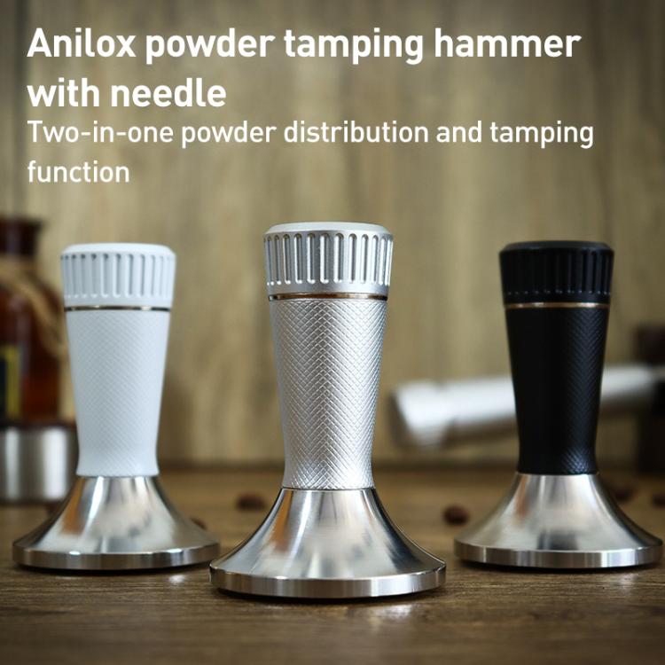 53.3mm Mesh Texture Coffee Powder Pressing Hammer Stainless Steel Cloth Powder(Black) - free shipping - PMC TechLife - Order now!