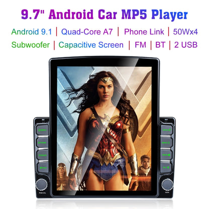 9.7 inch Vertical Screen 2.5D Glass Car Android Universal Player Navigator MP5 Integrated Machine Support Phone Link / GPS / FM / Steering Wheel Control - Car MP3 & MP4 & MP5 by PMC Jewellery | Online Shopping South Africa | PMC Jewellery | Buy Now Pay Later Mobicred