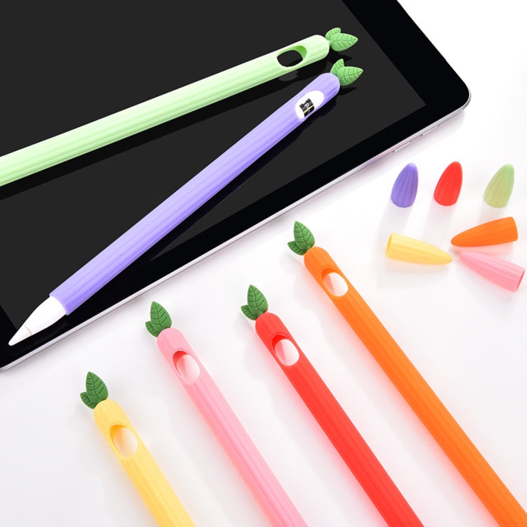 For Apple Pencil 2 Contrasting Color Mint Leaf Silicone Non-slip Protective Cover(Purple) - Pencil Accessories by PMC Jewellery | Online Shopping South Africa | PMC Jewellery | Buy Now Pay Later Mobicred