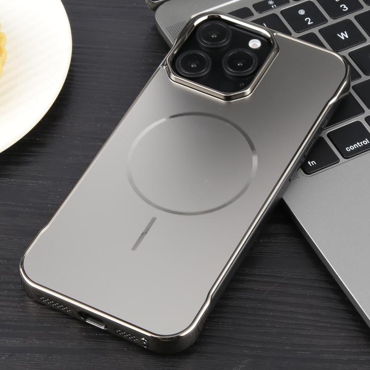 For iPhone 16e Electroplating Frameless Frosted Anti-Glare PC MagSafe Phone Case(Titanium Gray) - free shipping - PMC TechLife - Order now!