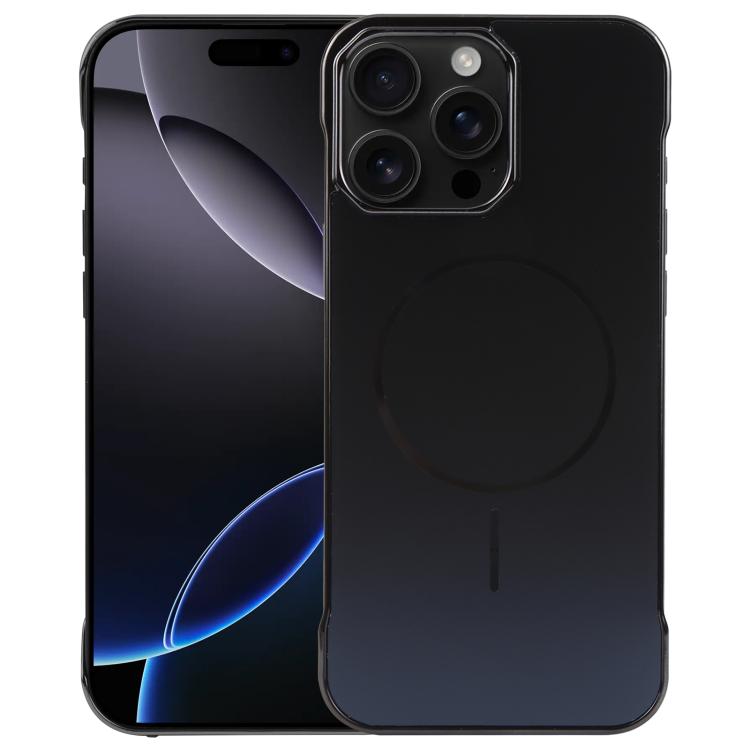 For iPhone 16 Pro Electroplating Frameless Frosted Anti-Glare PC MagSafe Phone Case(Black) - free shipping - PMC TechLife - Order now!