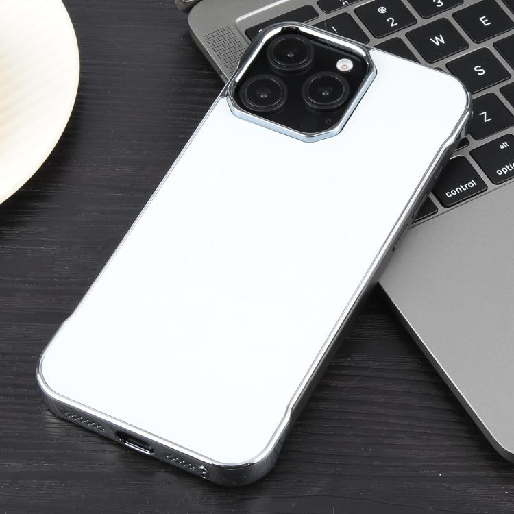 For iPhone 16 Pro Electroplating Frameless Frosted Anti-Glare PC MagSafe Phone Case(Silver White) - free shipping - PMC TechLife - Order now!