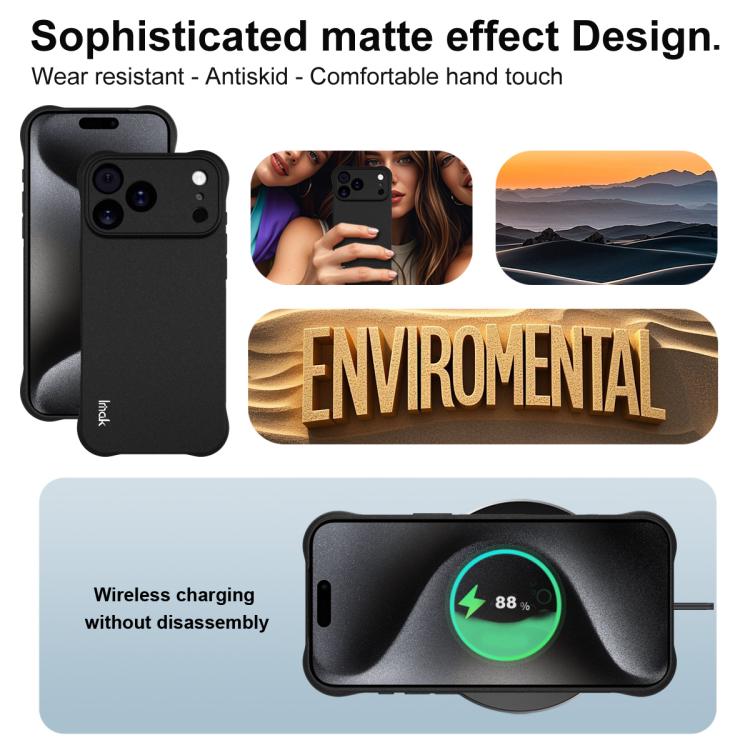 For iPhone 17 Pro Max imak Shockproof Airbag TPU Phone Case(Matte Black) - iPhone 17 Pro Max Cases by imak | Online Shopping South Africa | PMC TechLife | Buy Now Pay Later Mobicred