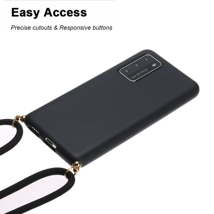 For Huawei P40 Wheat Straw Material + TPU Protective Case with Lanyard(Black) - Huawei Cases by PMC Jewellery | Online Shopping South Africa | PMC Jewellery