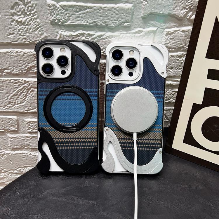 For iPhone 14 Pro Metal Frameless 360 Degree Rotation Holder MagSafe Phone Case(Black) - free shipping - PMC TechLife - Order now!