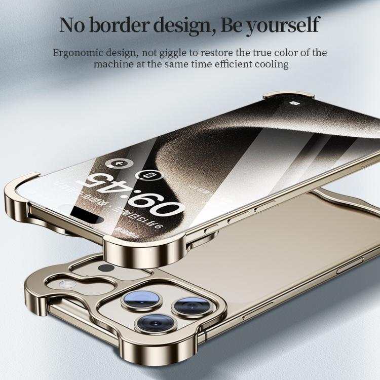 For iPhone 17 Pro Max Frameless Metal Corner Pad Phone Case with Lens Film(Black) - free shipping - PMC TechLife - Order now!