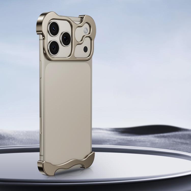 For iPhone 17 Pro Frameless Metal Corner Pad Phone Case with Lens Film(Titanium) - free shipping - PMC TechLife - Order now!