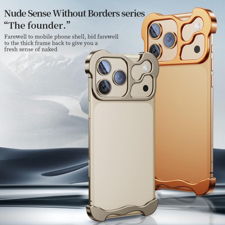 For iPhone 17 Pro Frameless Metal Corner Pad Phone Case with Lens Film(Titanium) - free shipping - PMC TechLife - Order now!