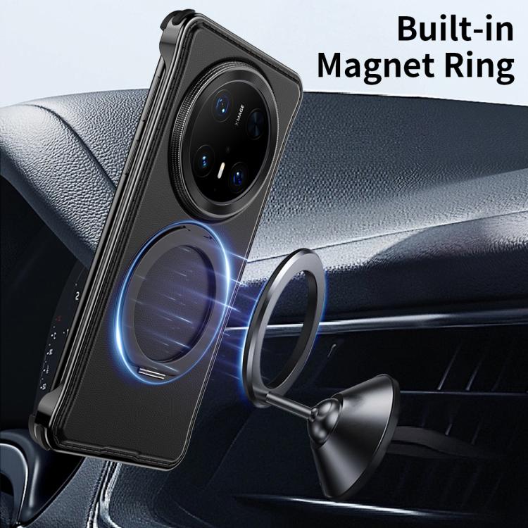 For Huawei Mate 70 Metal Frameless Plain Leather MagSafe Holder Phone Case(Brown) - free shipping - PMC TechLife - Order now!