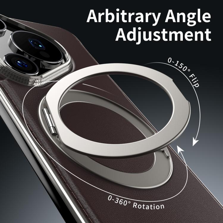 For Huawei Pura 70 Metal Frameless Plain Leather MagSafe Holder Phone Case(Black) - free shipping - PMC TechLife - Order now!