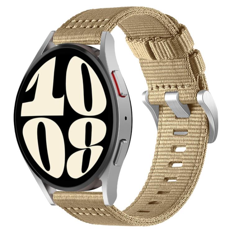 For Samsung Galaxy Watch 7 / 6 / 5 / FE xDfind Two-section Nylon Watch Band(Khaki) - free shipping - PMC TechLife - Order now!