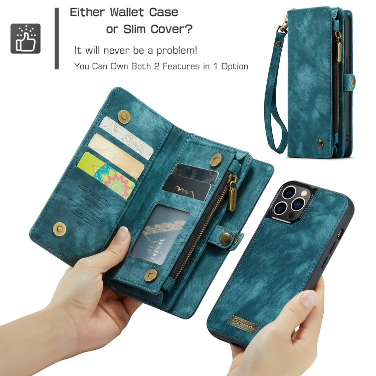 For iPhone 12 / 12 Pro CaseMe-008 Detachable Multifunctional Wallet Leather Phone Case (Blue) - iPhone 12 / 12 Pro Cases by CaseMe | Online Shopping South Africa | PMC Jewellery | Buy Now Pay Later Mobicred