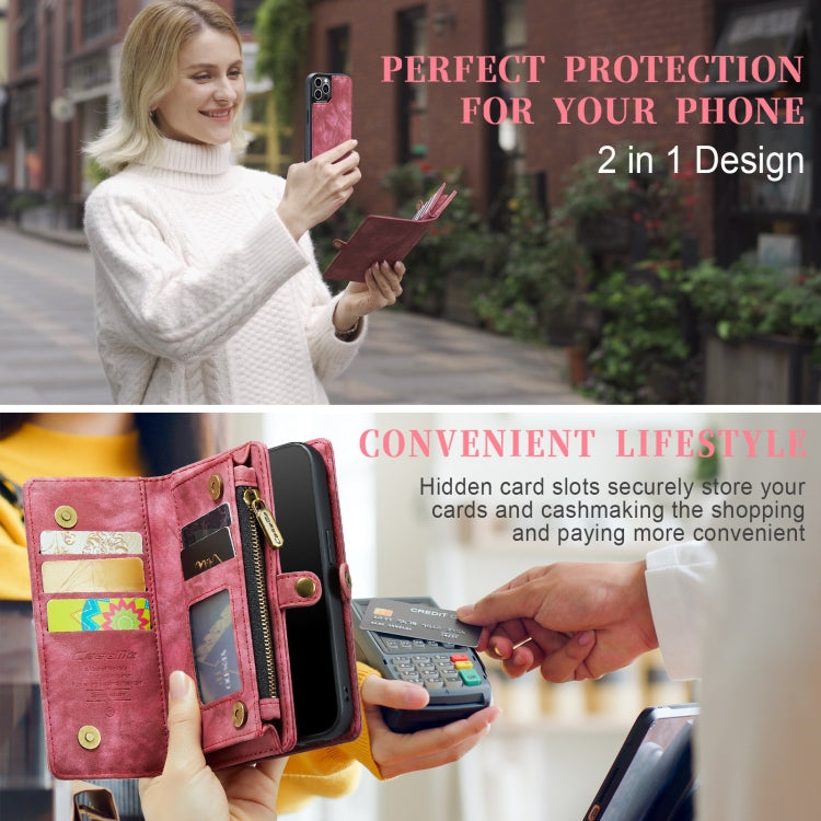 For iPhone 12 / 12 Pro CaseMe-008 Detachable Multifunctional Wallet Leather Phone Case (Red) - iPhone 12 / 12 Pro Cases by CaseMe | Online Shopping South Africa | PMC Jewellery | Buy Now Pay Later Mobicred
