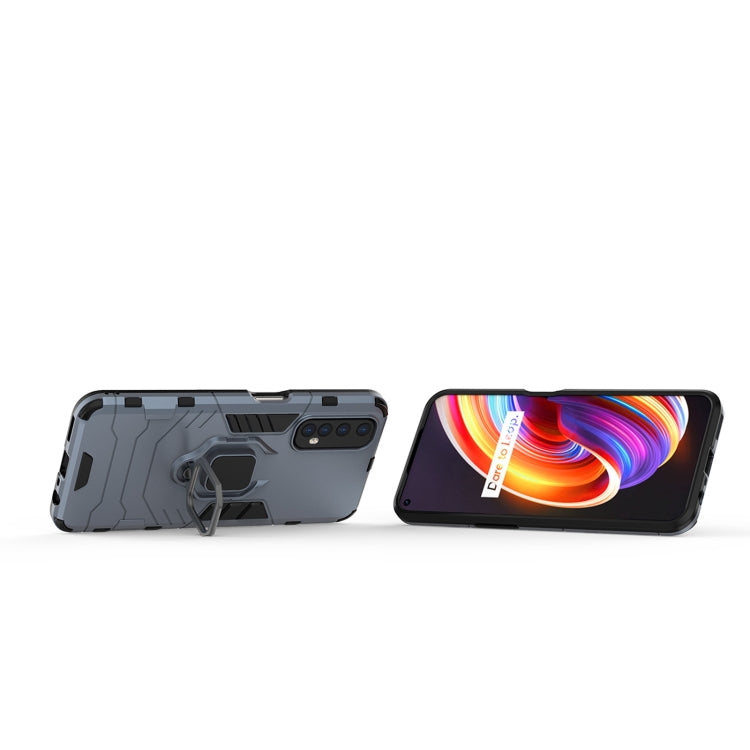 For OPPO Realme 7 PC + TPU Shockproof Protective Case with Magnetic Ring Holder(Navy Blue) - free shipping - PMC TechLife - Order now!