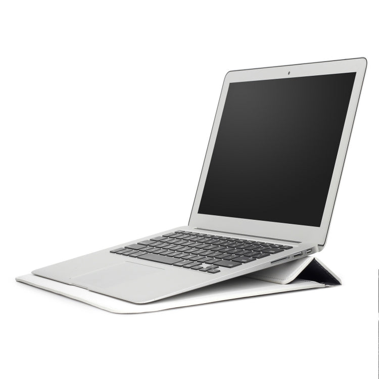 PU Leather Ultra-thin Envelope Bag Laptop Bag for MacBook Air / Pro 11 inch, with Stand Function(White) - Protective Bags by PMC Jewellery | Online Shopping South Africa | PMC Jewellery | Buy Now Pay Later Mobicred