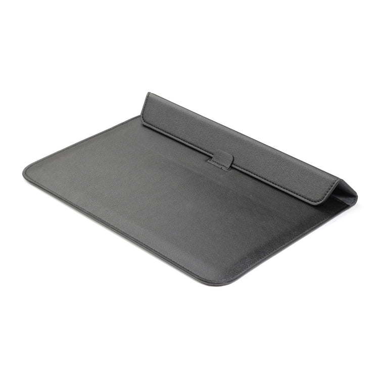 PU Leather Ultra-thin Envelope Bag Laptop Bag for MacBook Air / Pro 15 inch, with Stand Function(Black) - Protective Bags by PMC Jewellery | Online Shopping South Africa | PMC Jewellery | Buy Now Pay Later Mobicred
