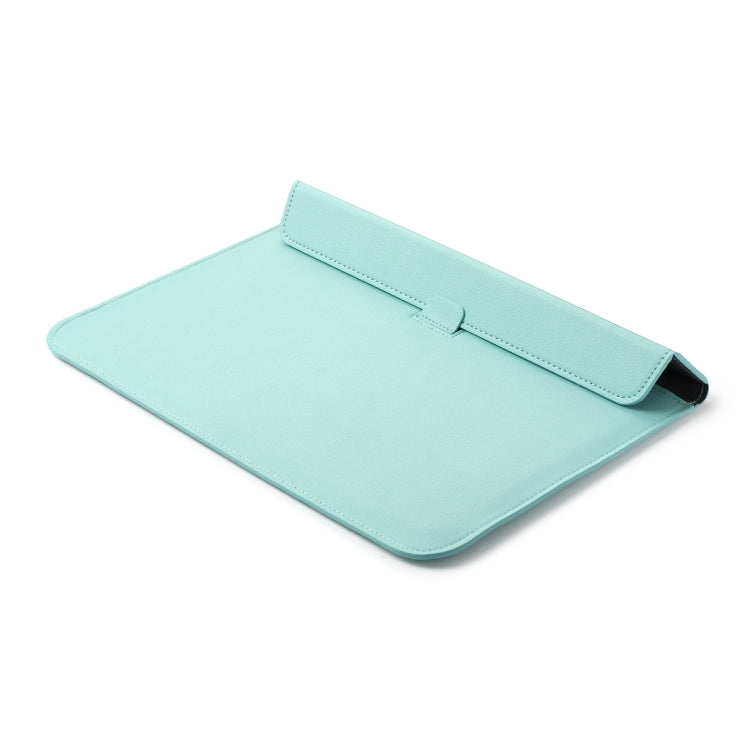 PU Leather Ultra-thin Envelope Bag Laptop Bag for MacBook Air / Pro 15 inch, with Stand Function(Mint Green) - free shipping - PMC Jewellery - Order now!