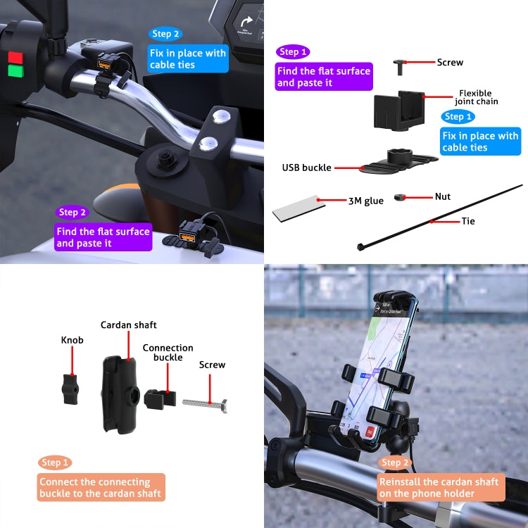 WUPP CS-1186A1 Motorcycle SAE Dual USB Fast Charging Charger - Battery Charger by WUPP | Online Shopping South Africa | PMC Jewellery