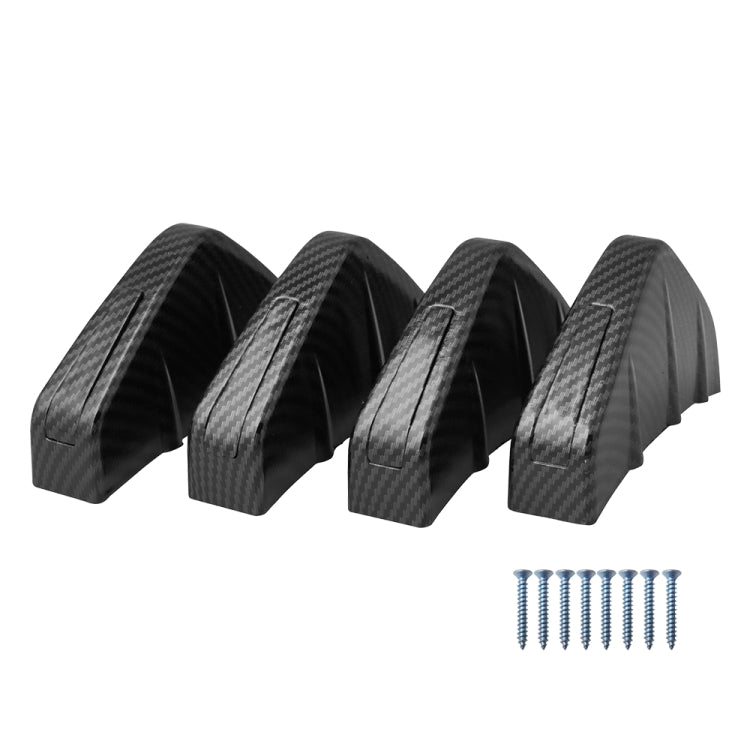 4 PCS Carbon Texture Car General Shark Fin Rear Spoiler Bumper Chassis Decoration - Bumper by PMC TechLife | Online Shopping South Africa | PMC TechLife | Buy Now Pay Later Mobicred