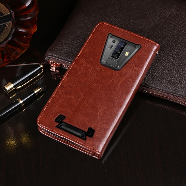 For Blackview BV6900 idewei Crazy Horse Texture Horizontal Flip Leather Case with Holder & Card Slots & Wallet(Black) - More Brand by idewei | Online Shopping South Africa | PMC TechLife | Buy Now Pay Later Mobicred
