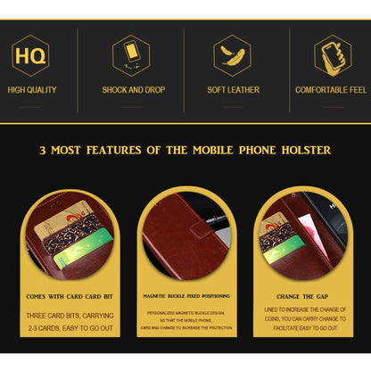 For Blackview BV6900 idewei Crazy Horse Texture Horizontal Flip Leather Case with Holder & Card Slots & Wallet(Brown) - More Brand by idewei | Online Shopping South Africa | PMC Jewellery | Buy Now Pay Later Mobicred