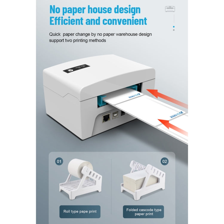 ZJ-8600 76x130 Single Paper Waybill Express Bill Label Printer, EU Plug - Receipt Printers by PMC Jewellery | Online Shopping South Africa | PMC Jewellery | Buy Now Pay Later Mobicred