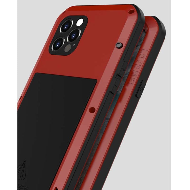 For iPhone 12 Pro LOVE MEI Metal Shockproof Life Waterproof Dustproof Protective Case(Red) - iPhone 12 / 12 Pro Cases by LOVE MEI | Online Shopping South Africa | PMC Jewellery