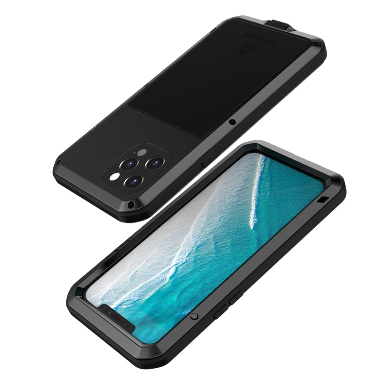 For iPhone 12 Pro Max LOVE MEI Metal Shockproof Life Waterproof Dustproof Protective Case(Black) - iPhone 12 Pro Max Cases by LOVE MEI | Online Shopping South Africa | PMC Jewellery | Buy Now Pay Later Mobicred