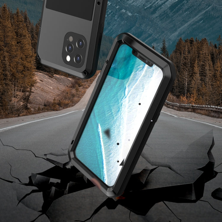 For iPhone 12 Pro Max LOVE MEI Metal Shockproof Life Waterproof Dustproof Protective Case(Black) - iPhone 12 Pro Max Cases by LOVE MEI | Online Shopping South Africa | PMC Jewellery | Buy Now Pay Later Mobicred