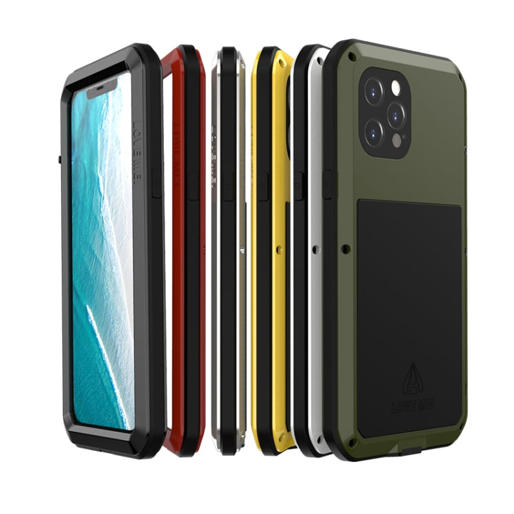 For iPhone 12 Pro Max LOVE MEI Metal Shockproof Life Waterproof Dustproof Protective Case(Black) - iPhone 12 Pro Max Cases by LOVE MEI | Online Shopping South Africa | PMC Jewellery | Buy Now Pay Later Mobicred