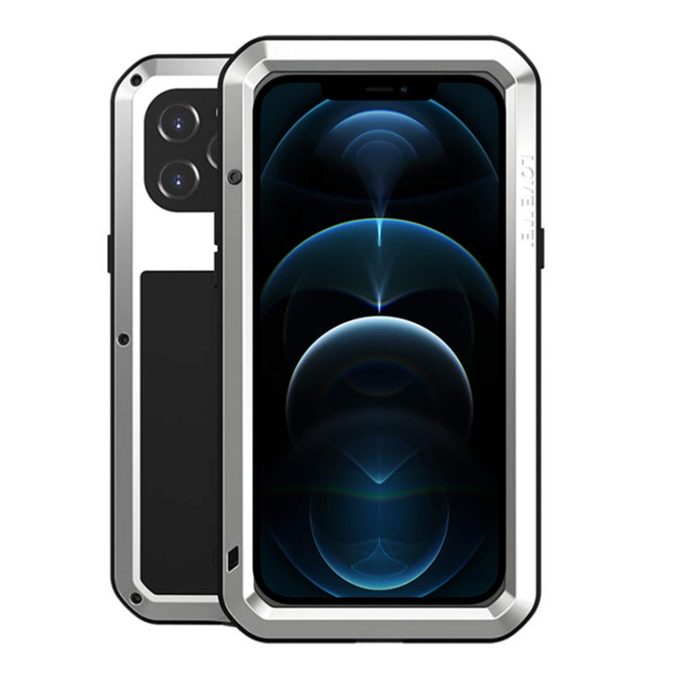 For iPhone 12 Pro Max LOVE MEI Metal Shockproof Life Waterproof Dustproof Protective Case(Silver) - iPhone 12 Pro Max Cases by LOVE MEI | Online Shopping South Africa | PMC Jewellery