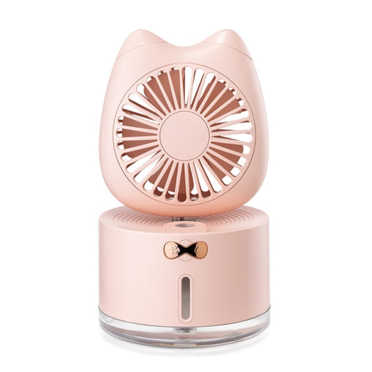 BD-MM1 Cat Shape Household Desktop Rechargeable Spray Humidifier Fan (Pink) - Electric Fans by PMC Jewellery | Online Shopping South Africa | PMC Jewellery | Buy Now Pay Later Mobicred