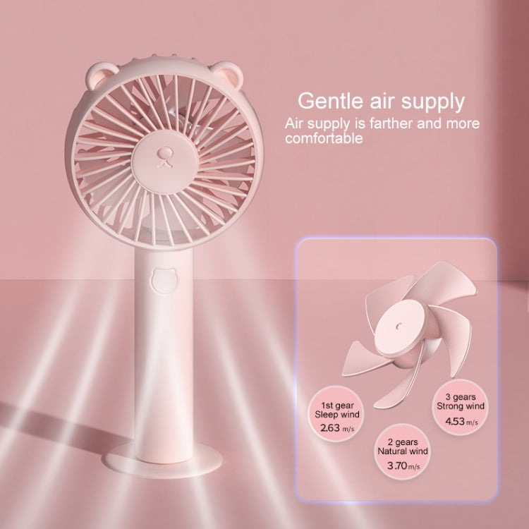 MF003 USB Bear Handheld Portable Fan (White) - Electric Fans by PMC Jewellery | Online Shopping South Africa | PMC Jewellery | Buy Now Pay Later Mobicred