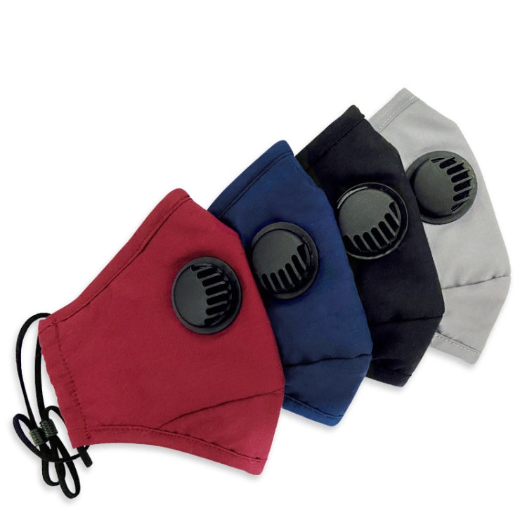 For Men Women Washable Replaceable Filter Breath-Valve PM2.5 Dustproof Face Mask(Dark Red) - free shipping - PMc TechLife - Order now!